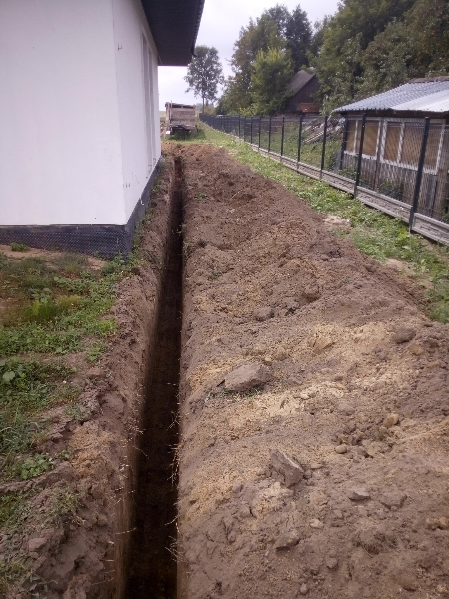 Wykopy pod odwodnienie.