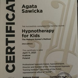 Dyplom Hipnoterapeuty dla dzieci