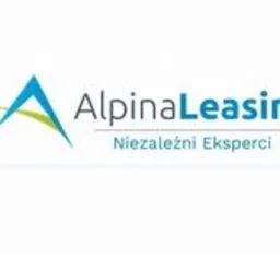 Logo firmy Alpina Leasing z niebiesko-zielonym trójkątem i napisem 'Niezależni Eksperci' poniżej nazwy.