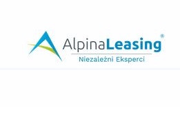 Logo firmy Alpina Leasing z niebiesko-zielonym trójkątem i napisem 'Niezależni Eksperci' poniżej nazwy.
