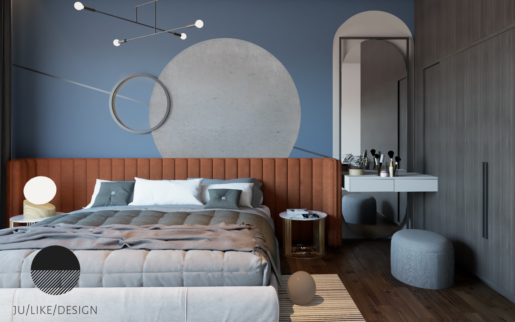 Projekt sypialni z motywem kosmosu