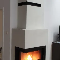 Kominek z wkładem Zibi Bs z blendą stalową wokół drzwiczek