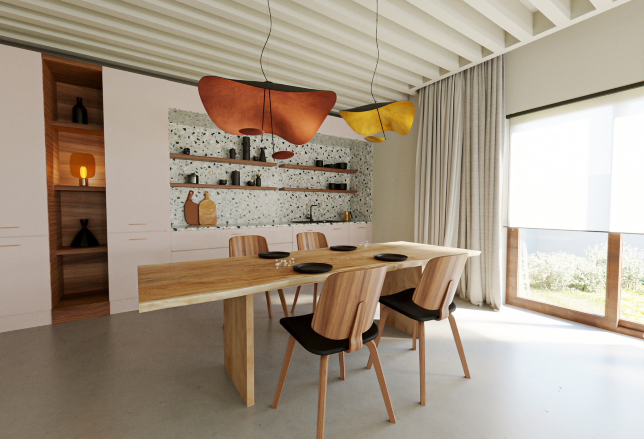 Projekt kuchni, w którym Klient chciał uwzględnić lastryko