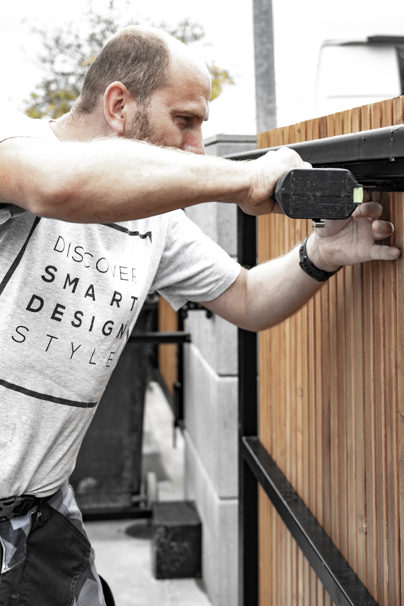 praca u Klienta - płot drewniany