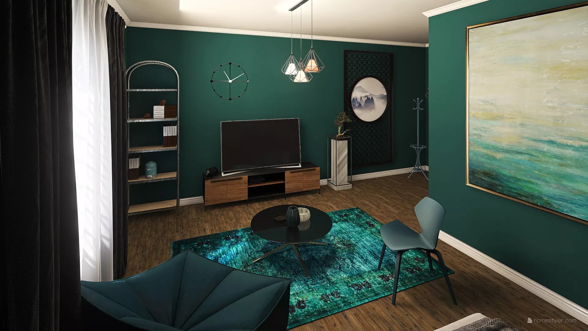 Wizualizacja aranżacji kawalerki dla Pani Edyty