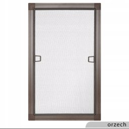 F.M CORP. SPÓŁKA Z OGRANICZONĄ ODPOWIEDZIALNOŚCIĄ - Moskitiera ramkowa w kolorze orzechowym z drobną siatką, uchwyty po bokach. Idealna ochrona przed insektami, zapewniająca komfort w pomieszczeniu.