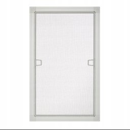 F.M CORP. SPÓŁKA Z OGRANICZONĄ ODPOWIEDZIALNOŚCIĄ - Biała, prostokątna moskitiera ramkowa z uchwytami, prezentowana na jasnym tle. Delikatna siatka zapewnia ochronę przed owadami.