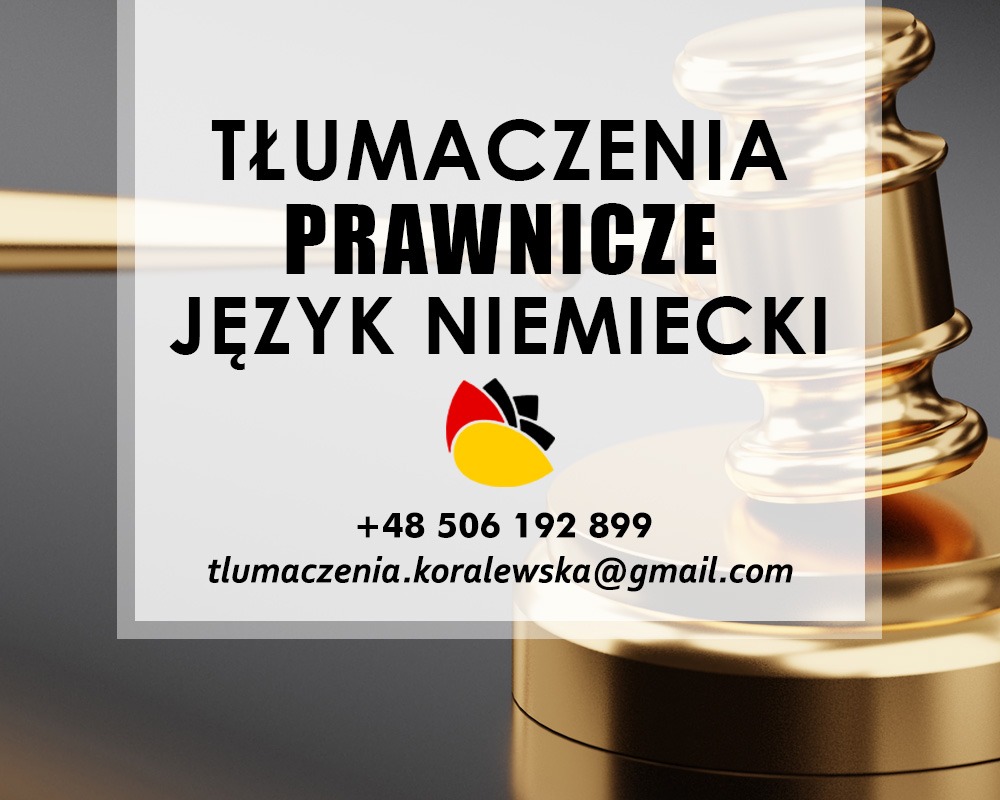 Tłumaczenia prawne i prawnicze j. niemiecki Sosnowiec