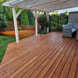 edrewdom - Taras z modrzewia + zadaszenie poliwęglan komorowy