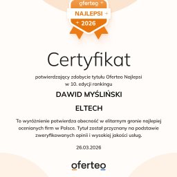 DAWID MYŚLIŃSKI "ELTECH" - Podłączanie płyt indukcyjnych Wrocław