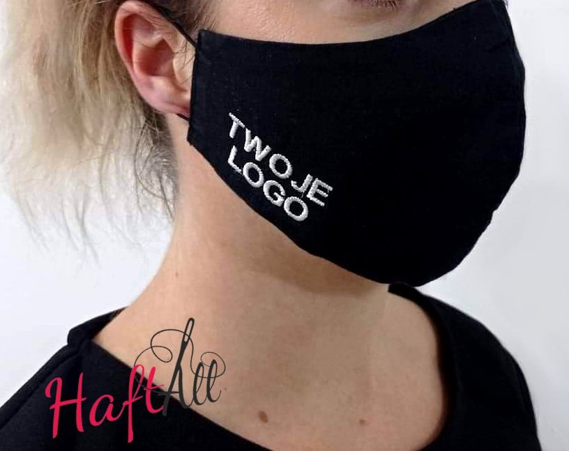 maseczka z logo firmowym