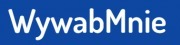 Napis 'WywabMnie' na niebieskim tle, prawdopodobnie logo firmy zajmującej się usuwaniem plam.