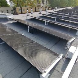 Instalacja  w technologii mikrodalowników, montaż  wklejany bez naruszania ciągłości pokrycia dachowego