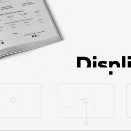 TRZEŚNIEWSKI VISUAL DAWID TRZEŚNIEWSKI - Katalog produktowy Displine prezentujący specyfikacje i schematy montażowe obudów tabletów. Widoczne dane techniczne, wymiary i kolory. Minimalistyczny design.