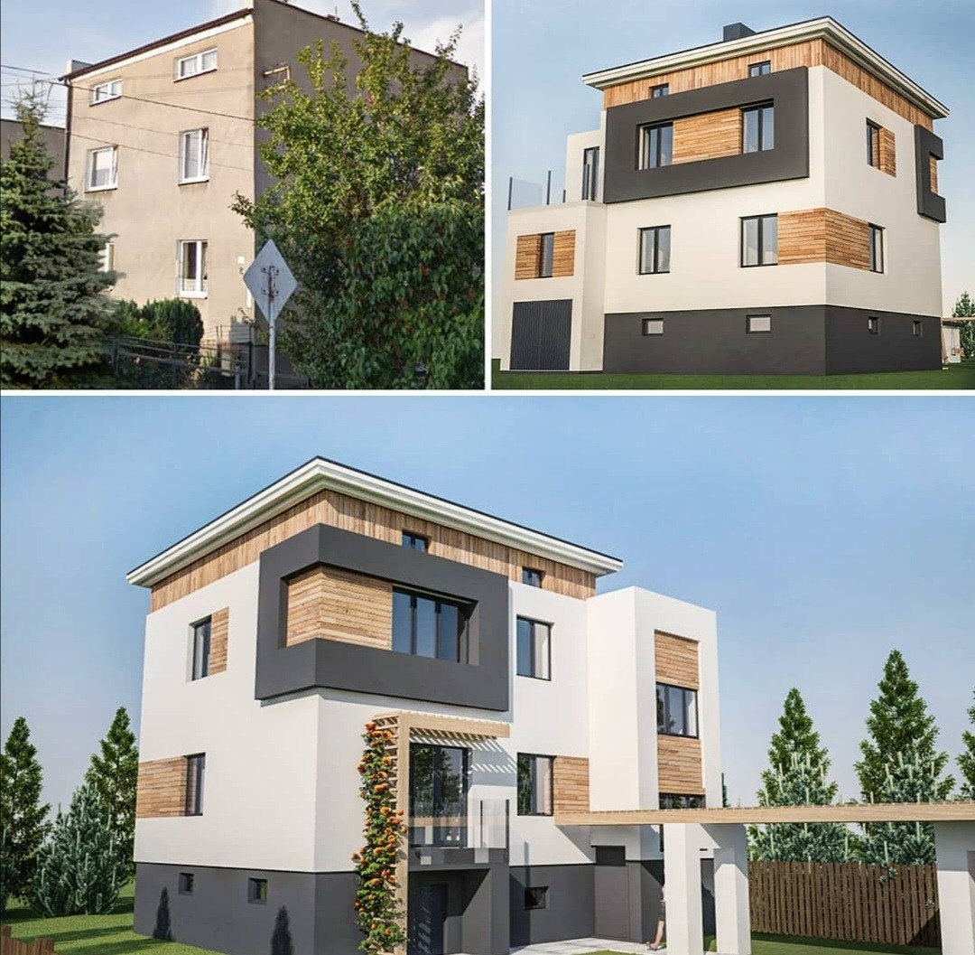 Przebudowa i remont elewacji domu kostki - Białystok