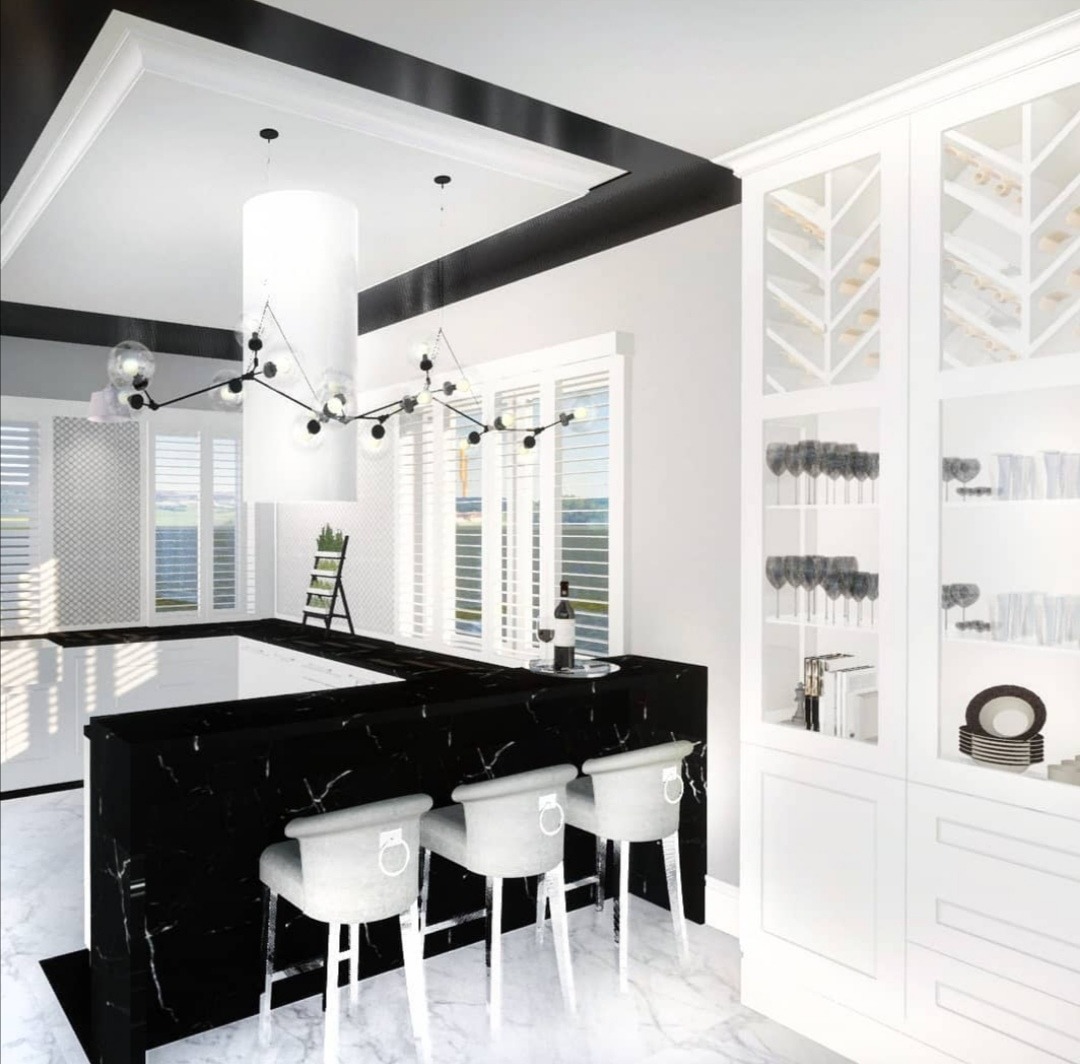 Kuchnia w stylu nowoczesnym glamour