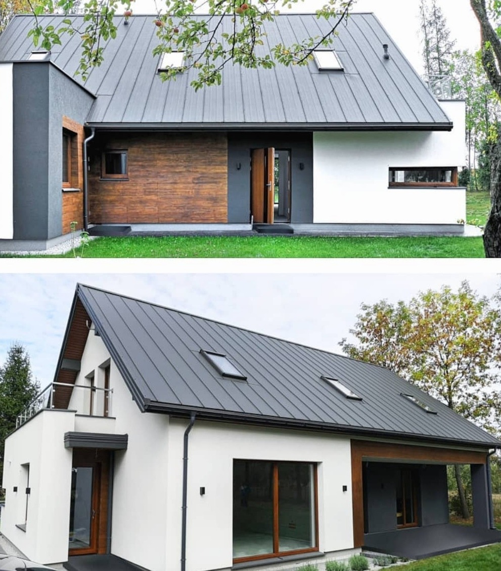 Nowoczesny dom (pompa ciepła, wentylacja mechaniczna, brak kominów)