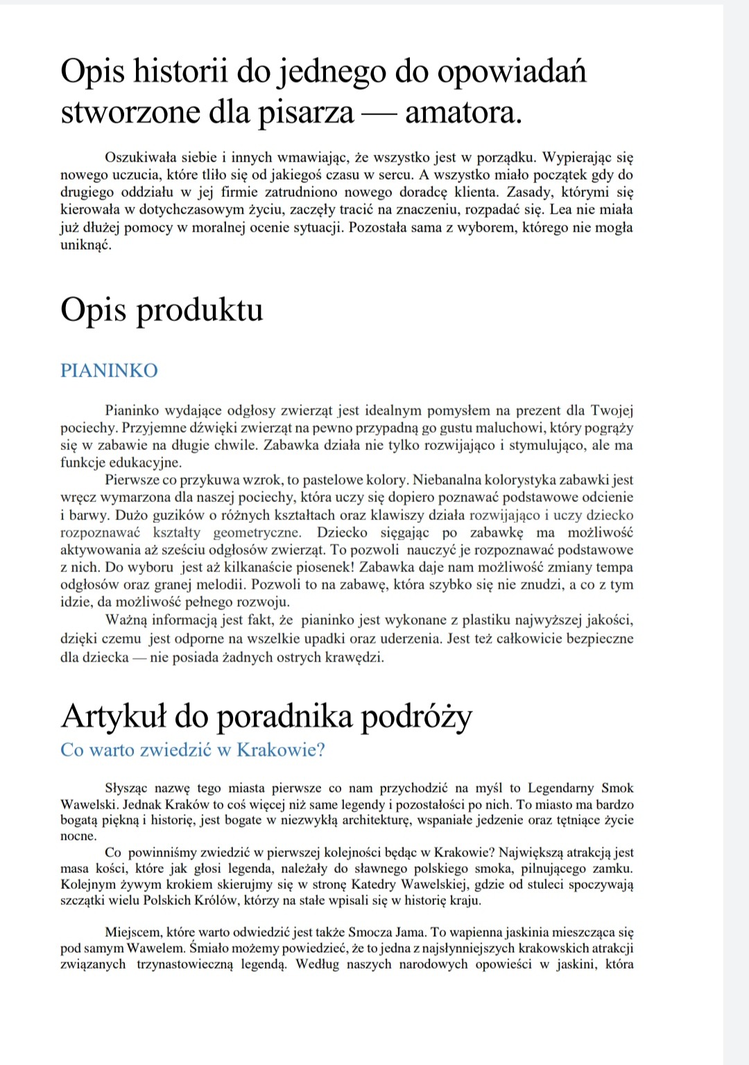 Moje portfolio część pierwsza