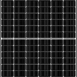 Czarno-biały panel słoneczny z wyraźną strukturą ogniw, widoczny w Tychach.