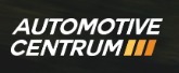 Logo firmy Automotive Centrum na ciemnym tle, z trzema pionowymi paskami w odcieniach pomarańczu po prawej stronie.