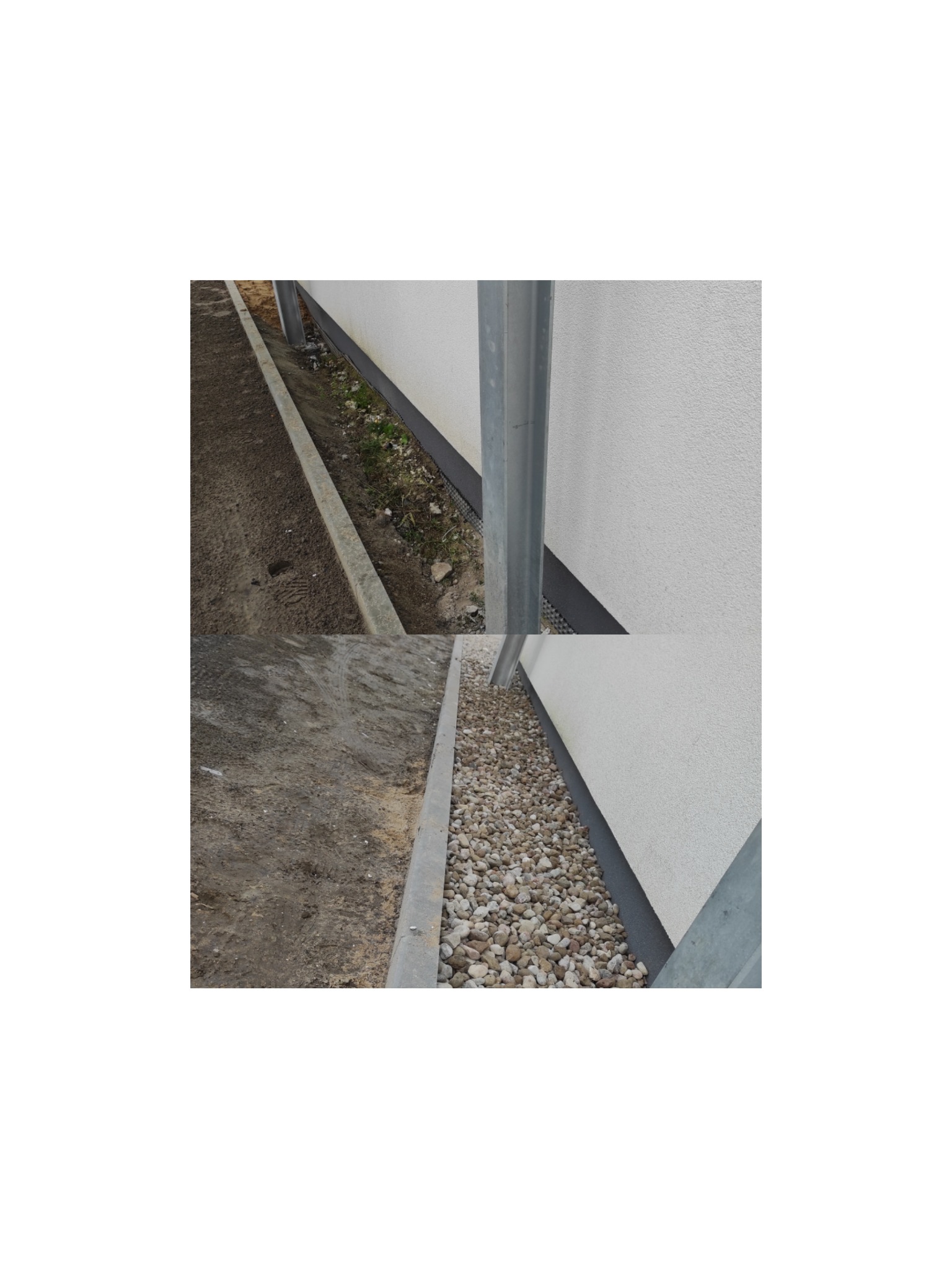 Wykończenie wzdłuż elewacji.