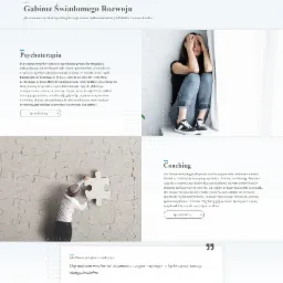 Fragment strony internetowej psychoterapeutki Jolanty Piotrowskiej ze Stalowej Woli, prezentujący ofertę Gabinetu Świadomego Rozwoju.
