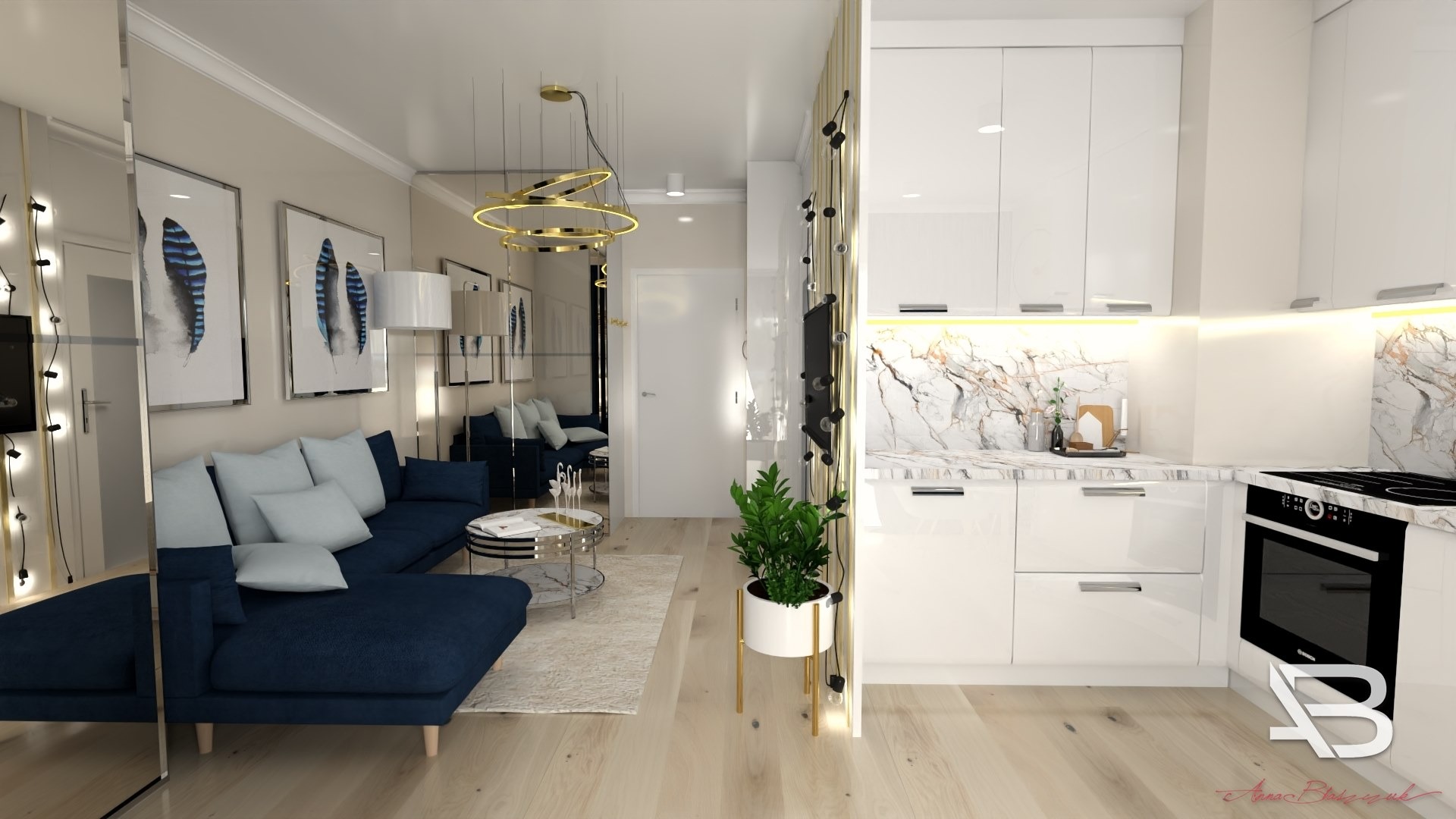 wizualizacja wnętrz salonu