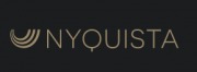 Logo firmy Nyquista na ciemnym tle, złote litery i symbol graficzny.