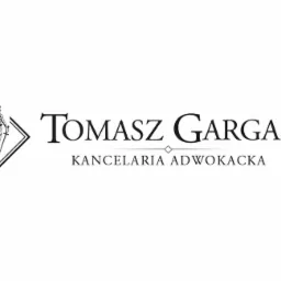 Logo Kancelarii Adwokackiej Tomasz Gargas z symbolem Temidy w rombie po lewej stronie i napisem 'Kancelaria Adwokacka' pod nazwiskiem.