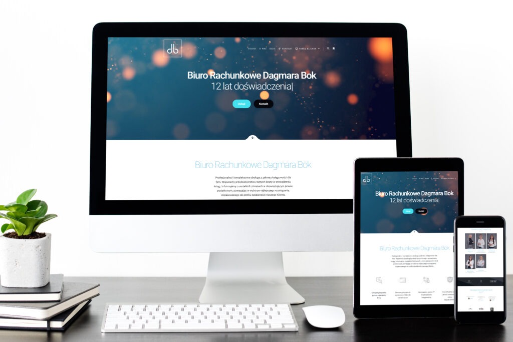 Mokap wykonanego projektu dla biura rachunkowego.