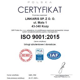 Certyfikat ISO 9001:2015