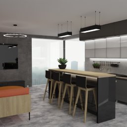 Salon z kuchnią 35 m2