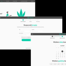 Aplikacja webowa pierwszej w Polsce w pełni digitalowej kliniki specjalizującej się w leczeniu medyczną marihuaną.
