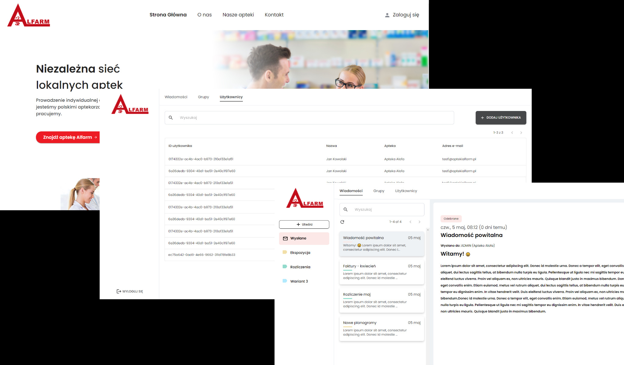 Implementacja nowej strony wizytówki oraz systemu usprawniającego komunikację wewnętrzną w firmie.