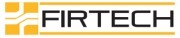 Logo firmy FIRTECH z geometrycznym symbolem w kolorze złotym i czarnym tekstem na białym tle.