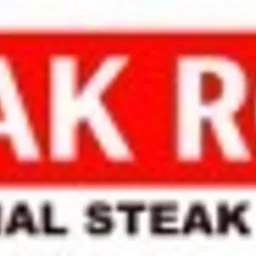 Logo Steak Rock: biały napis na czerwonym tle z hasłem 'PROFESSIONAL STEAK EQUIPMENT' poniżej.