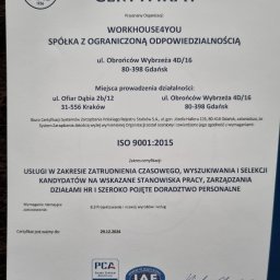 Certyfikat ISO 9001:2015