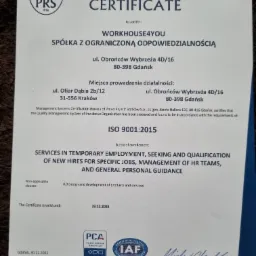 Certyfikat ISO 9001:2015