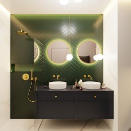Projekt wnętrz mieszkania na osiedlu Soho Factory w Warszawie, łazienka rodziców