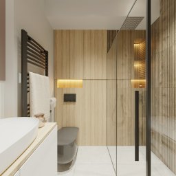 Projekt wnętrz mieszkania na Targówku w Warszawie, łazienka