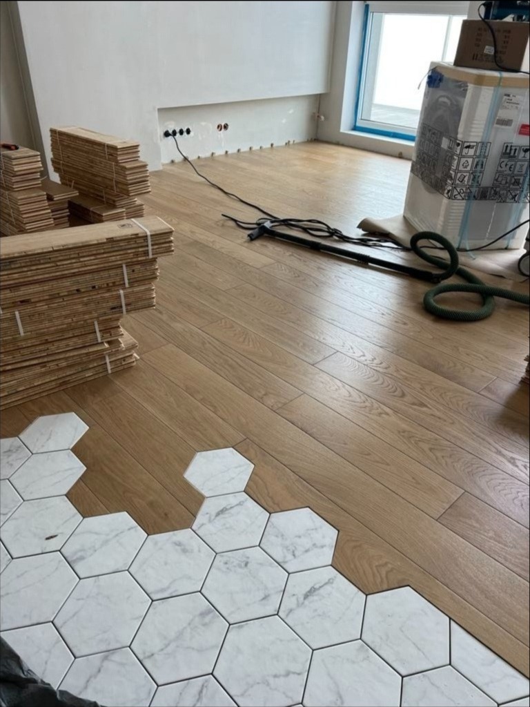 Deska dąb plus obróbka hexagonów