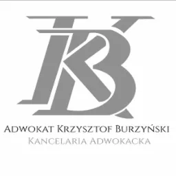Szare logo kancelarii adwokackiej Adwokat Krzysztof Burzyński z Sosnowca, przedstawiające stylizowany monogram 'KB'.
