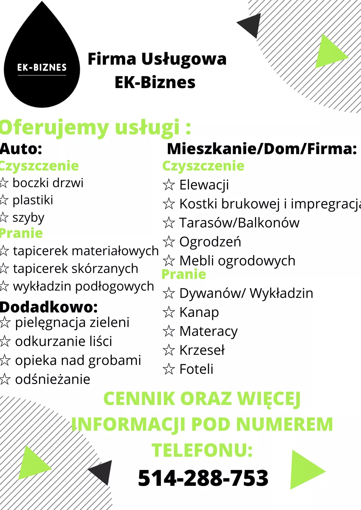 Zapraszam do współpracy firmy A także osoby prywatne