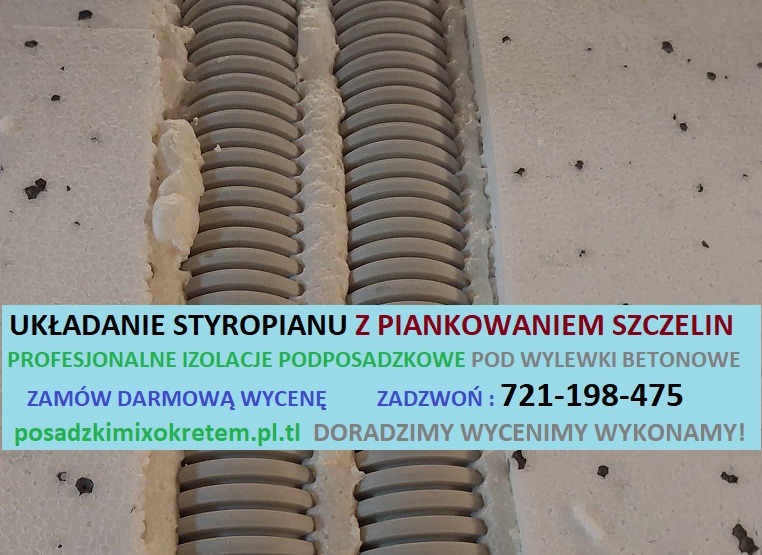 Układanie styropianu Piankowanie szczelin w styropianie