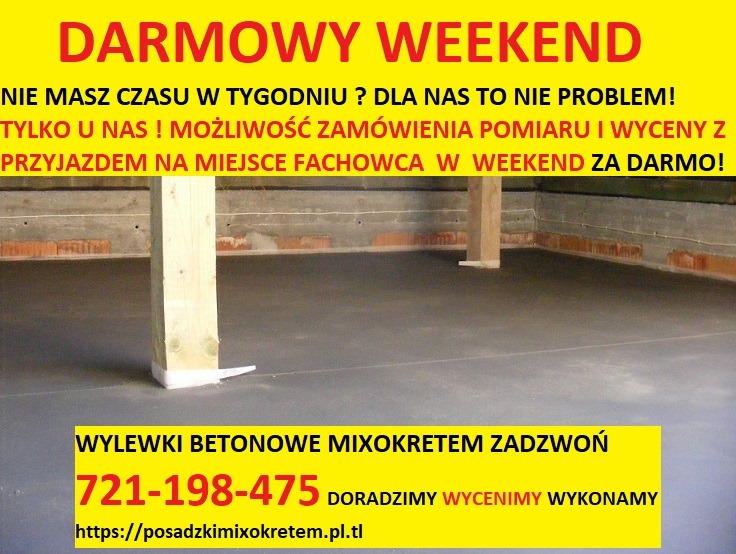 Promocja na wylewki betonowe Darmowy pomiar Za darmo Cena jastrychu Pomiar laserowy