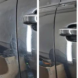 Polerowanie lakieru efekt 50/50 Lewą strona przed prawa po polerowaniu