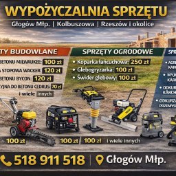 Systemy SmartHome Marcin Jańczuk - Wypożyczalnia sprzętu budowlanego, ogrodowego i czyszczącego: wiertnice, zagęszczarki, koparki łańcuchowe, glebogryzarki, agregaty prądotwórcze, myjki ciśnieniowe i odkurzacze.