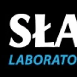 Logo firmy Sławex Laboratorium Drogowe, z abstrakcyjnym symbolem drogi w lewym górnym rogu.