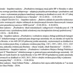 Lista referencji inspektora nadzoru budowlanego, zawierająca informacje o przebudowach stacji paliw, zakładów przemysłowych i miejsc obsługi podróżnych, z podaniem lokalizacji i dat realizacji.