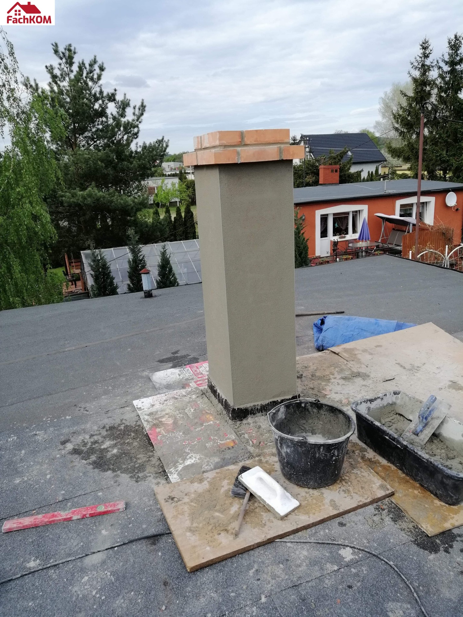 Głowica kominowa po przemurowaniu.